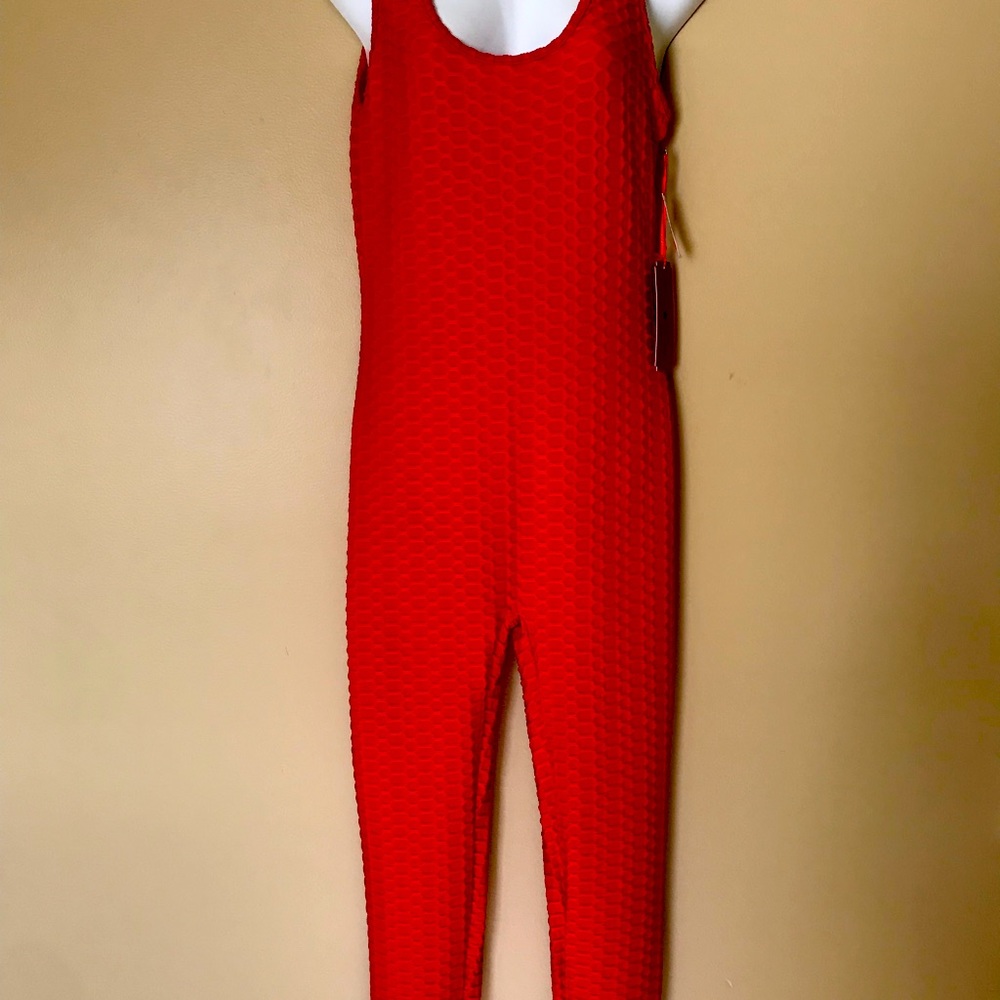 New Red Pineapple pattern Tank Jumpsuit